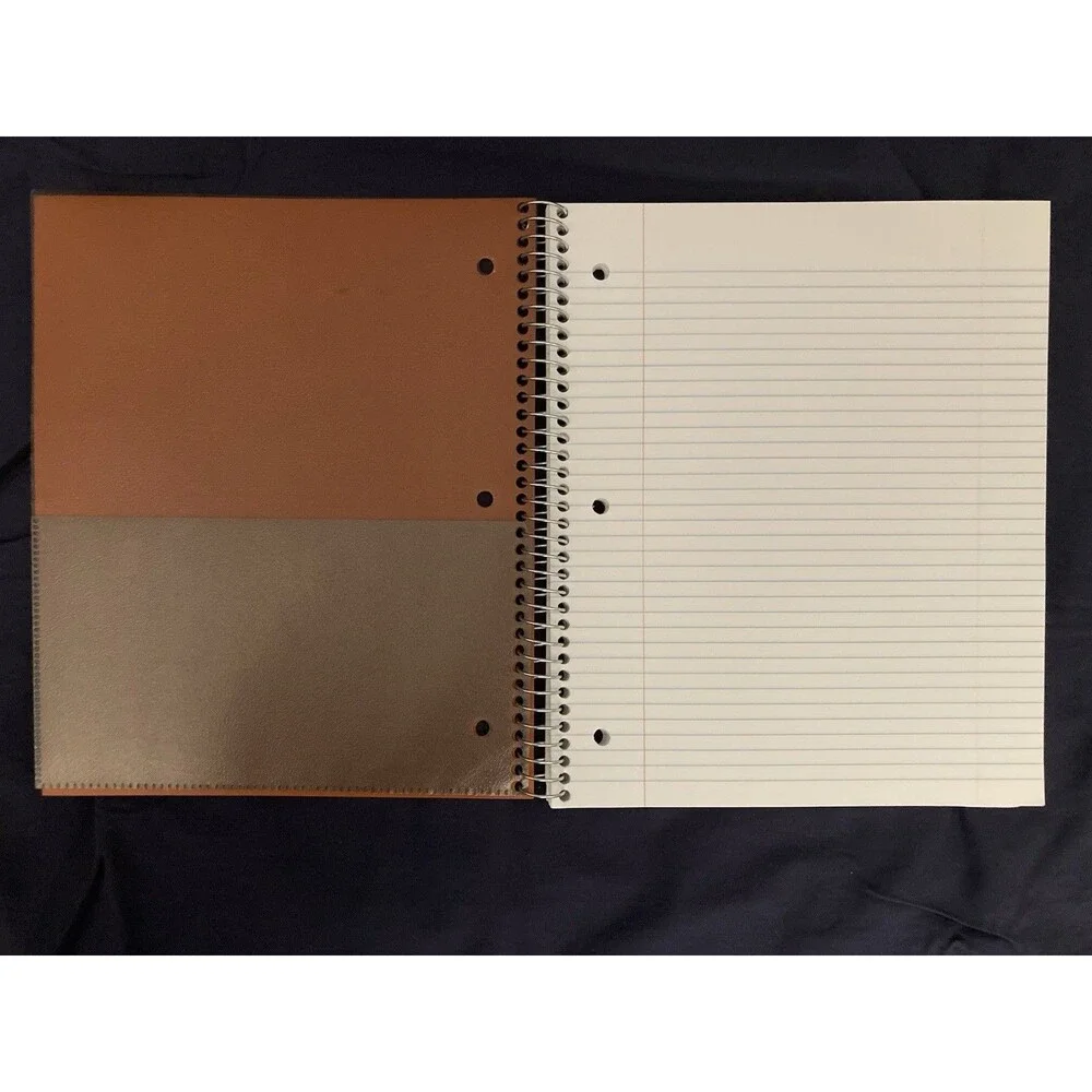 College Ruled Spiral Notebook With Pocket | Orange Front Cover | 78 Sheets